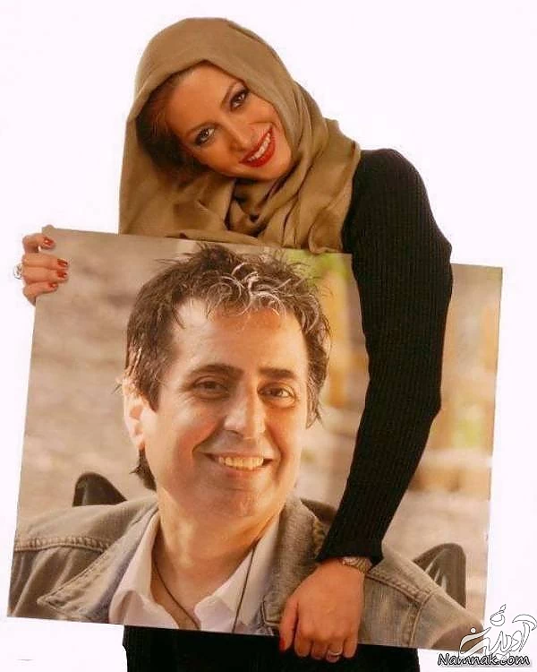 فریبا نادری با عکسی از همسرش مسعود رسام فریبا نادری